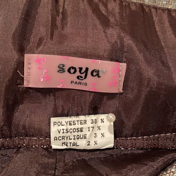 Soya Paris Vintage Flared Cuffed leg Women Short Pants Gray Multi Size T3 - Picture 5 of 11